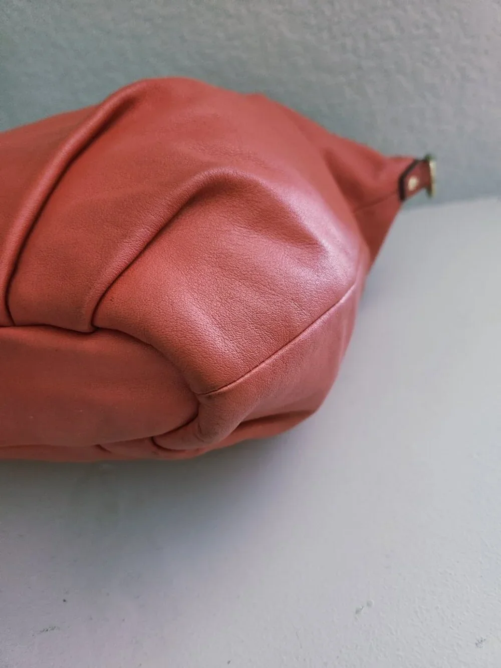 Euc Coach Ashley Coral Leather Shoulder Bag Purse
